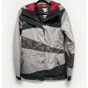 Roxy Rydell snowboarding Jacket  Insulated Hooded Full Zip Floral Grey  Coat  M